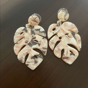 Palm leaf earrings